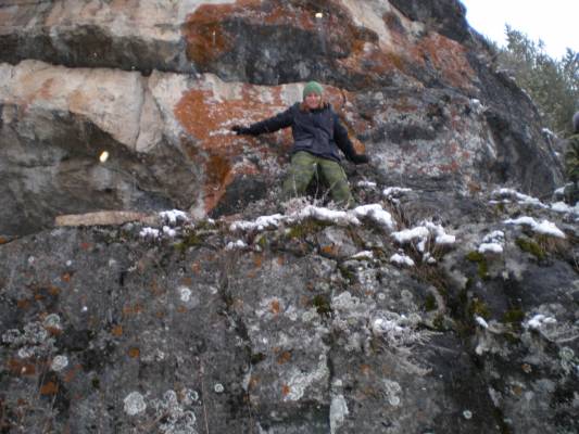 on the rock