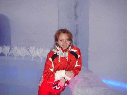 In the ice hotel at the Hunderfossen Vinterpark